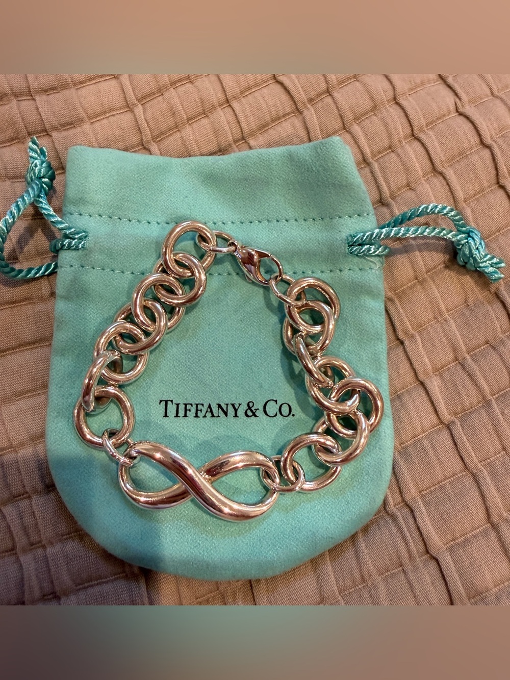Tiffany & Co. 925 Sterling Silver Infinity Chunky Link Bracelet
